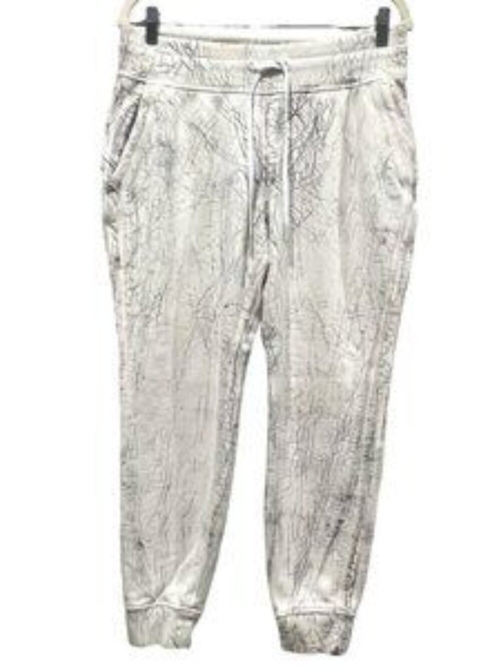 Lululemon Women's Marble Print Joggers, White Black, 10